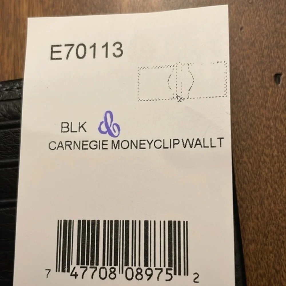 Brighton Men’s Black Leather Carnegie‎ Money Clip Wallet NWT